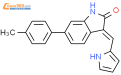 2H-Indol-2-one,1,3-dihydro-6-(4-methylphenyl)-3-(1H-pyrrol-2-ylmethylene)-结构式图片|874102-03-1结构式图片
