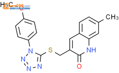 3-[[[1-(4-甲氧基苯基)-1H-四唑-5-基]硫代]甲基]-7-甲基-2(1H)-喹啉酮结构式图片|875163-98-7结构式图片