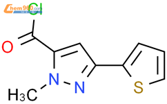 1-甲基-3-噻吩-2-基-1H-吡唑-5-羰酰氯结构式图片|876316-45-9结构式图片