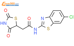N-(6-氯-2-苯并噻唑基)-2,4-二氧代-5-噻唑烷乙酰胺结构式图片|880301-25-7结构式图片