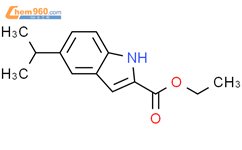 5-异丙基-1H-吲哚-2-羧酸乙酯结构式图片|881041-38-9结构式图片