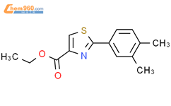 2-(3,4-二甲基苯基)-噻唑-4-羧酸乙酯结构式图片|885279-24-3结构式图片