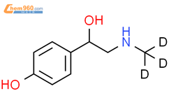 4-​羟基-​α-​[(甲基-​d3-​氨基)​甲基]​-苯甲醇结构式图片|88694-07-9结构式图片