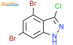 4,6-Dibromo-3-chloro (1H)indazole结构式图片|887568-40-3结构式图片