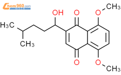 1,4-Naphthalenedione, 2-(1-hydroxy-4-methylpentyl)-5,8-dimethoxy-结构式图片|88818-30-8结构式图片