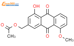 9,10-Anthracenedione, 3-[(acetyloxy)methyl]-1-hydroxy-5-methoxy-结构式图片|88945-88-4结构式图片
