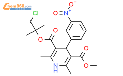 3-(2-氯-1,1-二甲基乙基)5-甲基1,4-二氢-2,6-二甲基-4-(3-硝基苯基)-3,5-吡啶二甲酸酯结构式图片|890045-70-2结构式图片