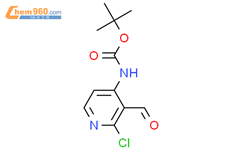 N-(2-氯-3-甲酰基-4-吡啶基)氨基甲酸叔丁酯结构式图片|893423-62-6结构式图片