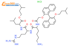 N-[2-[[(1S)-2'-(3-甲基丁氧基)[1,1'-联萘]-2-基]氧基]乙酰基]-D-赖氨酰-D-精氨酰-L-亮氨酸 3-甲基丁基酯盐酸盐结构式图片|900814-48-4结构式图片