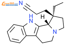 1H-Indolizino[8,7-b]indole-1-propanenitrile, 1-ethyl-2,3,5,6,11,11b-hexahydro-, cis- (9CI)结构式图片|90237-20-0结构式图片