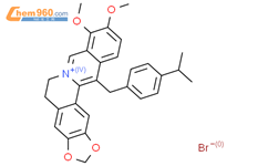 13-(4-异丙基苄基)-9,10-二甲氧基-5,6-二氢-[1,3]二氧戊环[4,5-g]异喹啉[3,2-a]异喹啉-7-溴化铵结构式图片|908001-52-5结构式图片