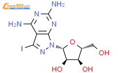 4,6-Diamino-3-iodo-1-(b-D-ribofuranosyl)-1H-pyrazolo[3,4-d]pyrimidine结构式图片|908143-13-5结构式图片
