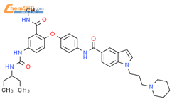 1H-Indole-5-carboxamide,N-[4-[4-[[[(1-ethylpropyl)amino]carbonyl]amino]-2-[(methylamino)carbonyl]phenoxy]phenyl]-1-[3-(1-piperidinyl)propyl]-结构式图片|912944-74-2结构式图片