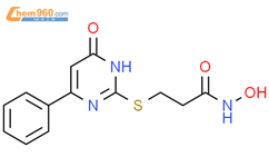 3-[(1,6-二氢-6-氧代-4-苯基-2-嘧啶基)硫代]-N-羟基丙酰胺结构式图片|912956-83-3结构式图片