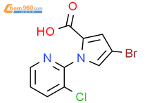 4-溴-1-（3-氯吡啶-2-基）-1H-吡咯-2-羧酸结构式图片|914457-22-0结构式图片