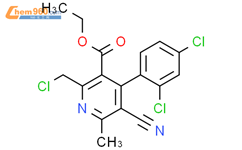 乙基-2-(氯甲基)-4-(2,4-二氯苯基)-5-氰基-6-甲基吡啶-3-羧酸酯结构式图片|915297-07-3结构式图片