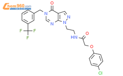 2-(4-chlorophenoxy)-N-2-(4-oxo-5-{3-(trifluoromethyl)phenylmethyl}-1H,4H,5H-pyrazolo3,4-dpyrimidin-1-yl)ethylacetamide结构式图片|921988-87-6结构式图片