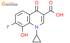 1-cyclopropyl-7-fluoro-8-hydroxy-4-oxo-1,4-dihydro-quinoline-3-carboxylic acid结构式