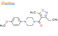 (3-乙基-5-甲基-4-异噁唑)[4-(4-甲氧基苯基)-1-哌嗪]-甲酮结构式图片|932876-24-9结构式图片