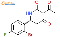 3-乙酰基-6-(2-溴-4-氟苯基)哌啶-2,4-二酮结构式图片|934346-16-4结构式图片