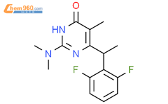 4（3H）-嘧啶酮，6-[1-（2,6-二氟苯基）乙基]-2-（二甲氨基）-5-甲基-结构式图片|941295-38-1结构式图片