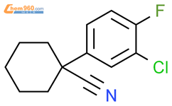 1-(3-Chloro-4-fluorophenyl)cyclohexanecarbonitrile结构式图片|944352-60-7结构式图片