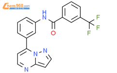 N-(3-(吡唑并[1,5-a]吡啶-7-基)苯基)-3-(三氟甲基)苯甲酰胺结构式图片|950195-00-3结构式图片