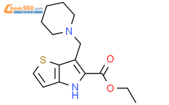4H-Thieno[3,2-b]pyrrole-5-carboxylic acid, 6-(1-piperidinylmethyl)-, ethyl ester结构式图片|97375-51-4结构式图片