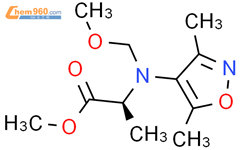 L-Alanine,N-(3,5-dimethyl-4-isoxazolyl)-N-(methoxymethyl)-, methyl ester结构式图片|98165-96-9结构式图片