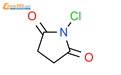 琥珀酰氯亚胺;N-氯代丁二酰亚胺;氯代二乙酰亚胺;氯代琥珀酰亚胺结构式图片|128-09-6结构式图片