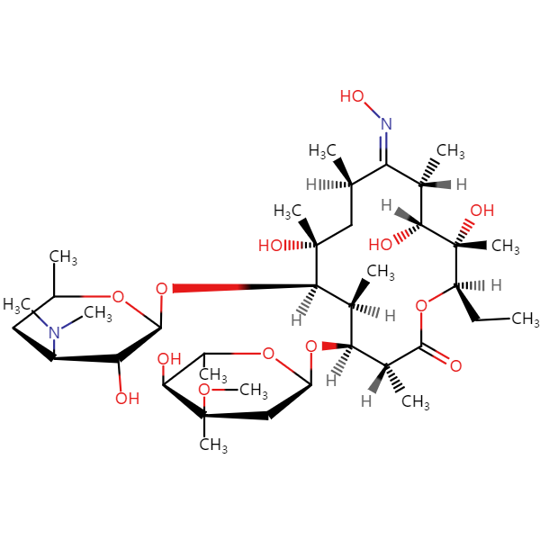 （9E)-红霉素A肟结构式图片|结构式图片