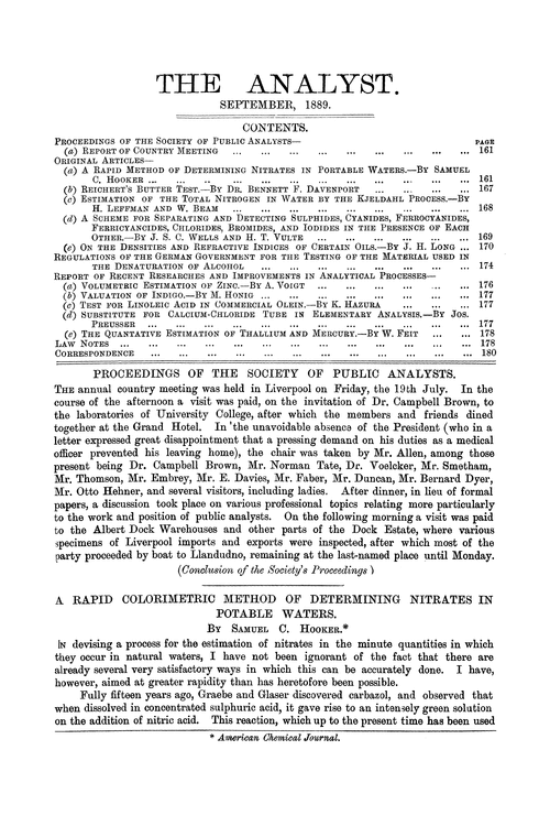 A rapid colorimetric method of determining nitrates in potable waters