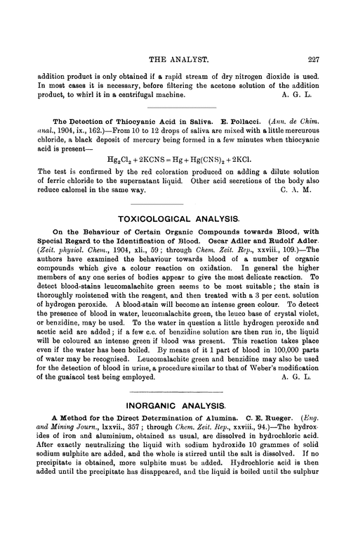 Inorganic analysis