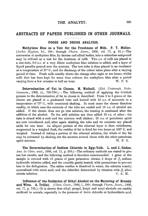 Foods and drugs analysis