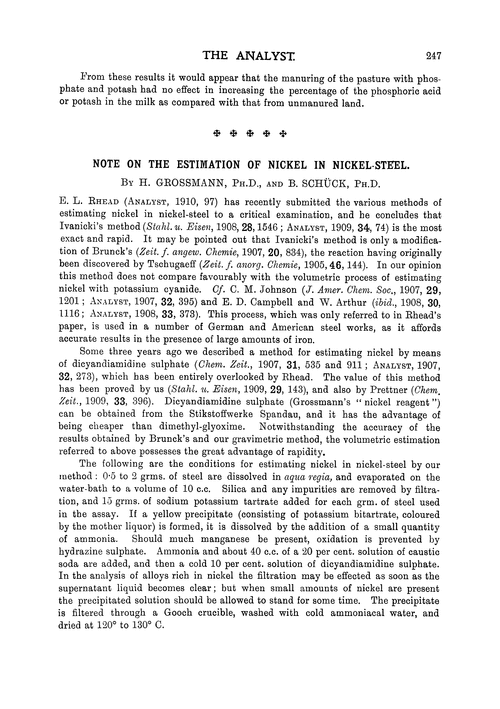 Note on the estimation of nickel in nickel-steel