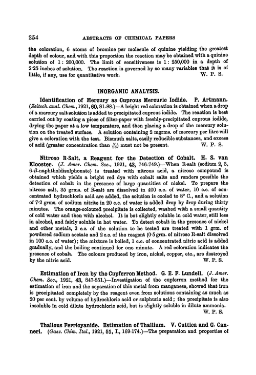 Inorganic analysis