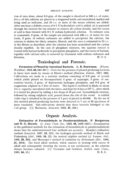 Organic analysis