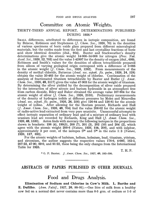 Food and drugs analysis