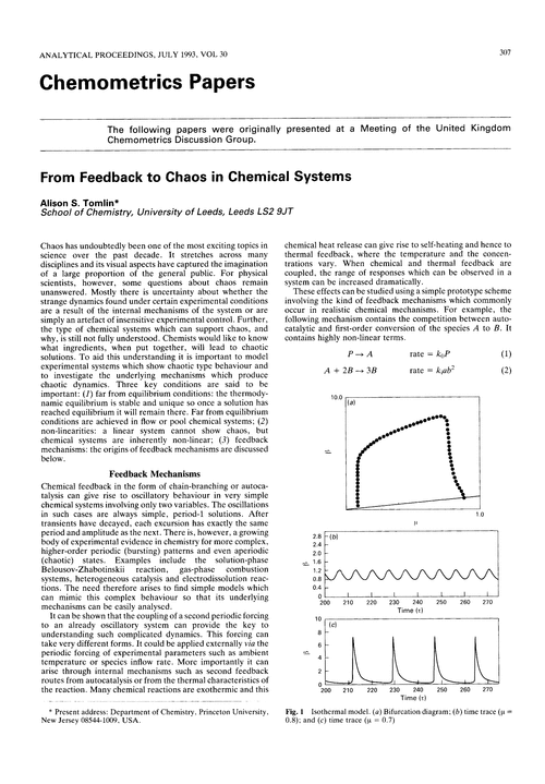 From feedback to chaos in chemical systems