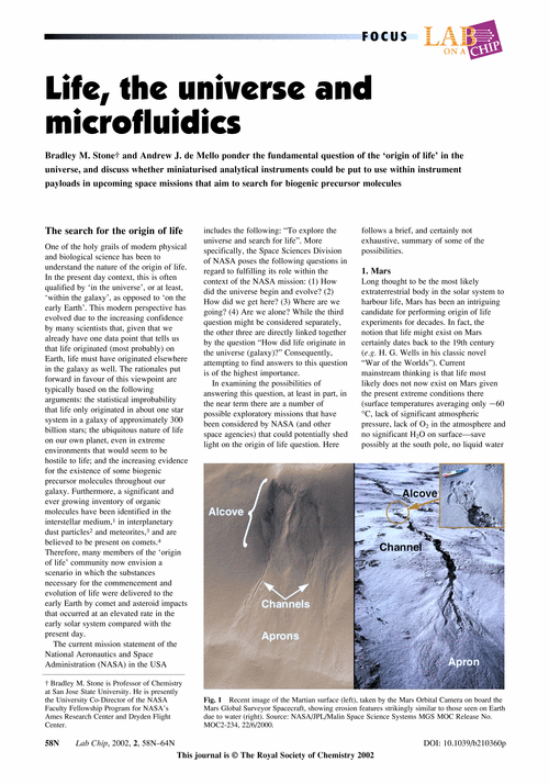 FOCUS Life, the universe and microfluidics