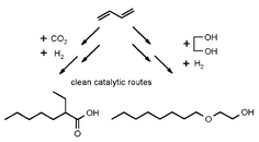 Graphical abstract: Aqueous biphasic catalysis as a powerful tool for catalyst recycling in telomerization and hydrogenation chemistry