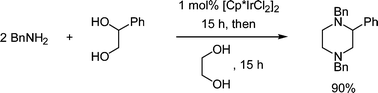 Graphical abstract: Iridium catalysed synthesis of piperazines from diols