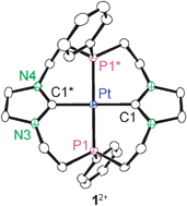 Graphical abstract: Template-controlled synthesis of a planar [16]ane-P2CNHC2 macrocycle