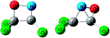 Graphical abstract: Competitive reaction pathways of C2Cl3 + NO via four-membered ring and bicyclic ring intermediates