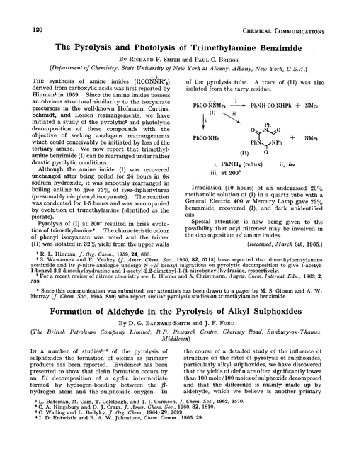 The pyrolysis and photolysis of trimethylamine benzimide