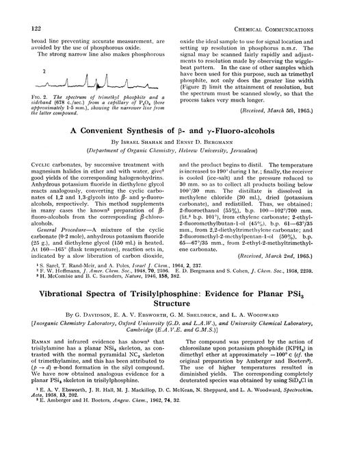 Vibrational spectra of trisilylphosphine: evidence for planar PSi3 structure