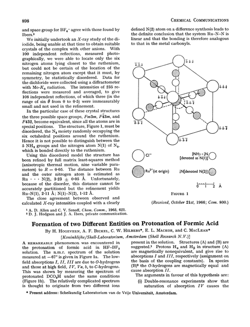 Formation of two different entities on protonation of formic acid