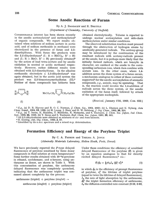 Some anodic reactions of furans