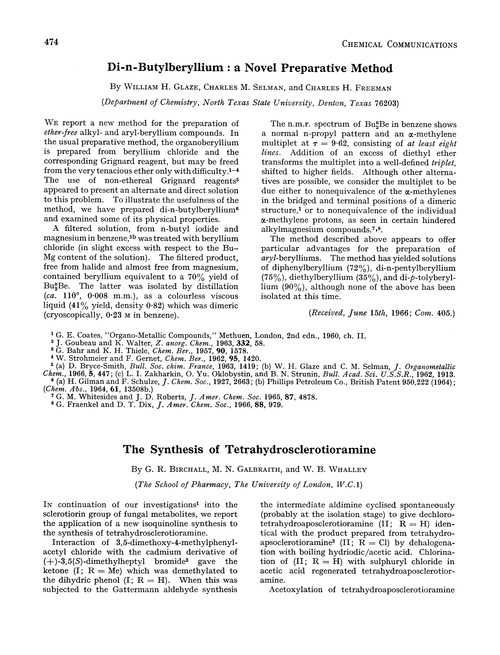 The synthesis of tetrahydrosclerotioramine