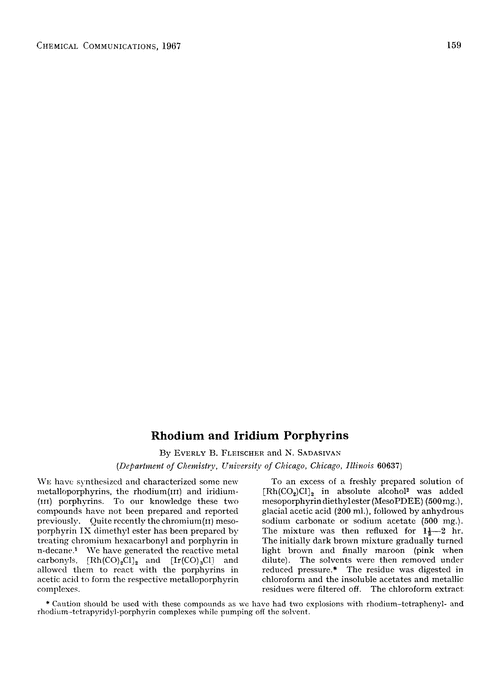 Rhodium and iridium porphyrins